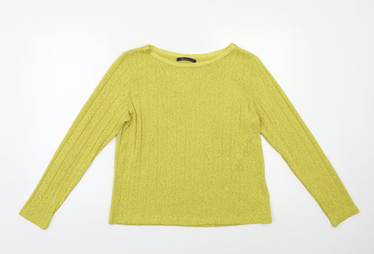Womens UK Size 12 M&S Yellow Pullover Jumper