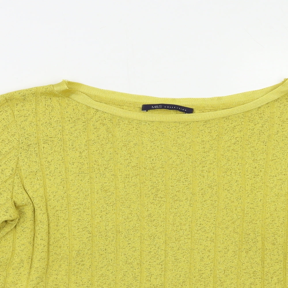 Womens UK Size 12 M&S Yellow Pullover Jumper