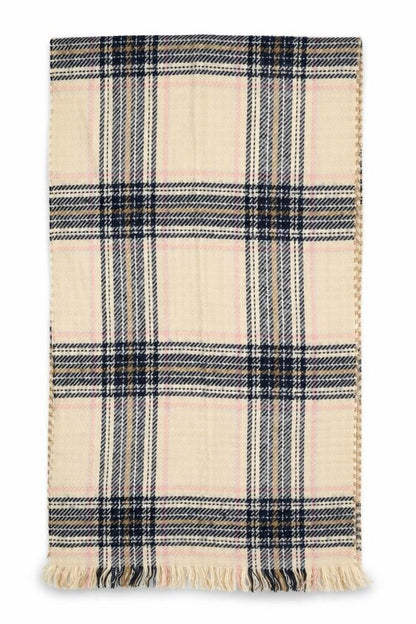 Prew Womens Beige Check   Shawl/Wrap