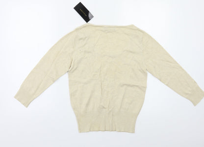 Ana Capri Womens Beige   Pullover Jumper Size S