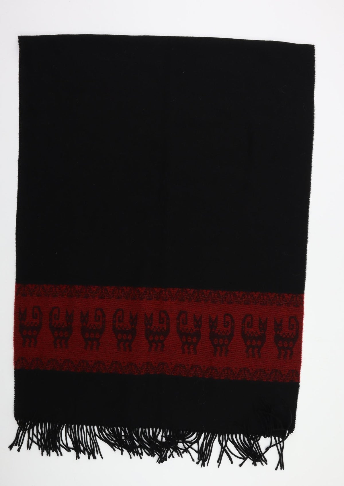 Preworn Womens Black Geometric   Shawl/Wrap