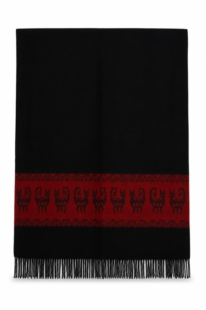 Preworn Womens Black Geometric   Shawl/Wrap