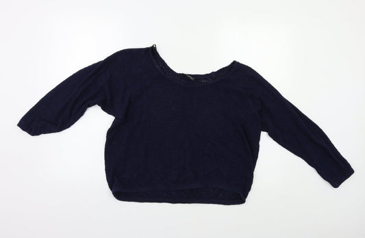 Womens UK Size 10 Topshop Blue Pullover Jumper
