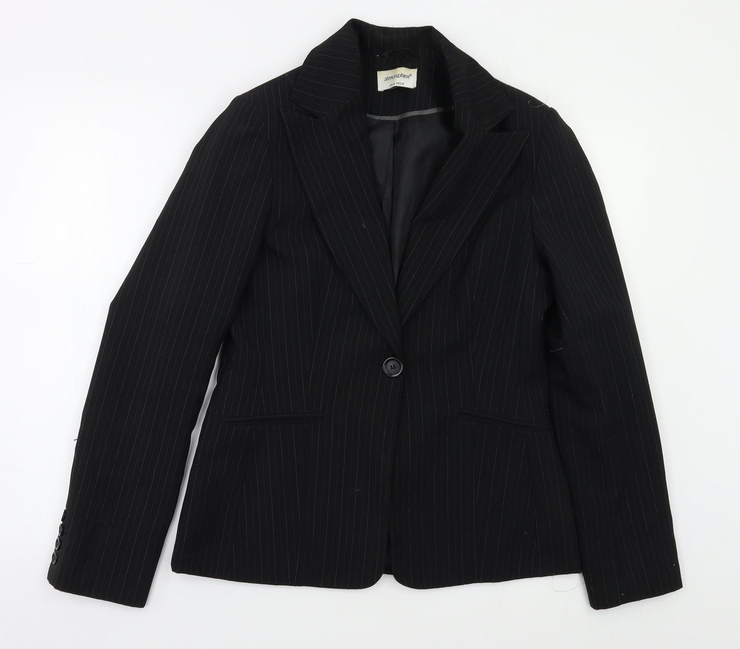 Primark Womens Black Striped  Jacket Blazer Size 10
