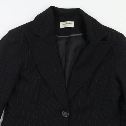 Primark Womens Black Striped  Jacket Blazer Size 10