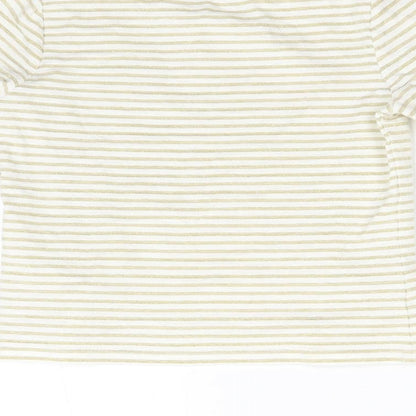 M&Co Girls Gold Striped  Basic T-Shirt Size 5-6 Years