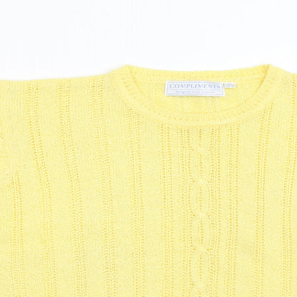 Womens UK Size M Compliments Yellow Pullover Jumper