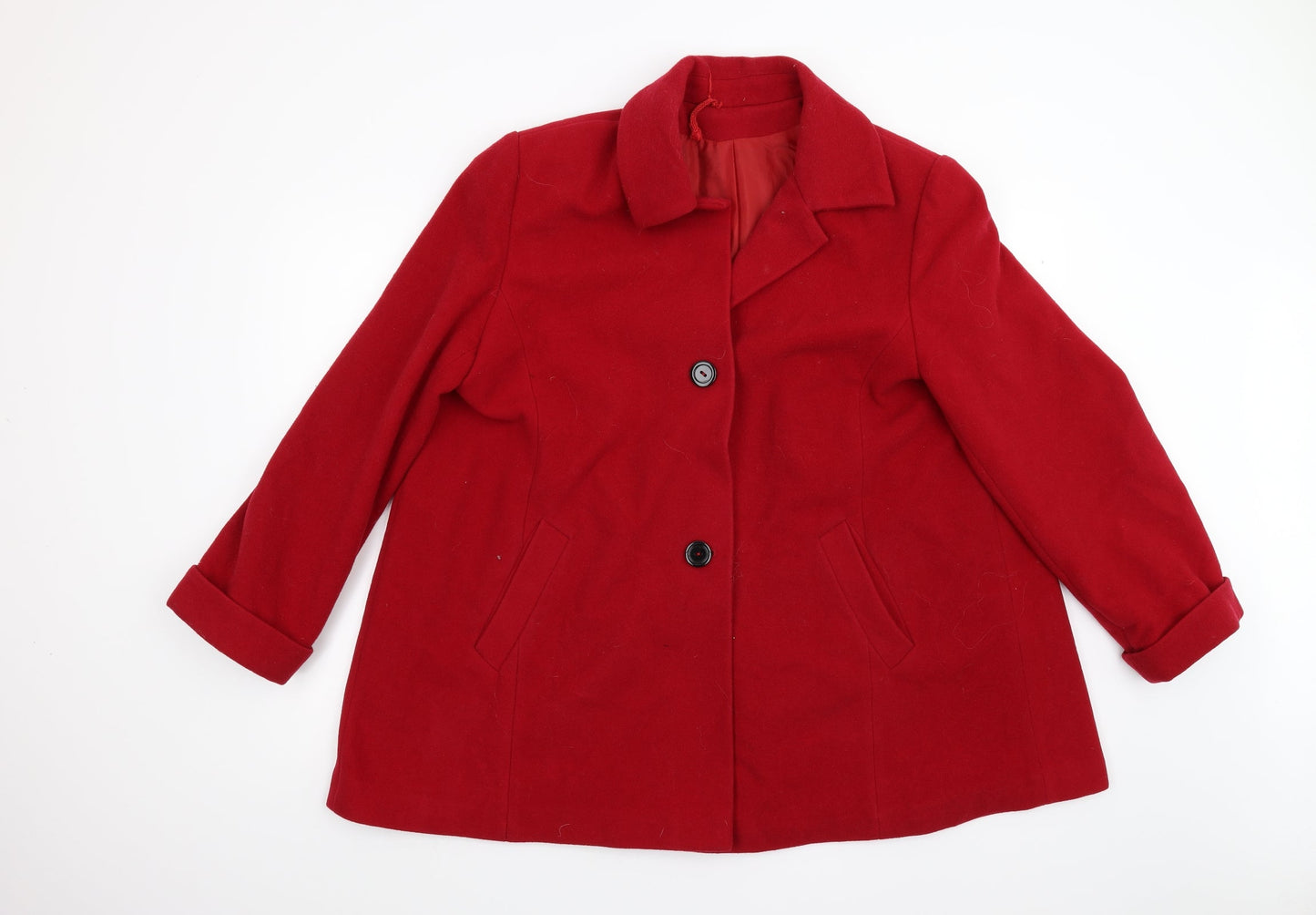 Womens UK Size 16 Kirsten Red Overcoat