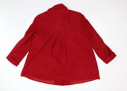 Womens UK Size 16 Kirsten Red Overcoat