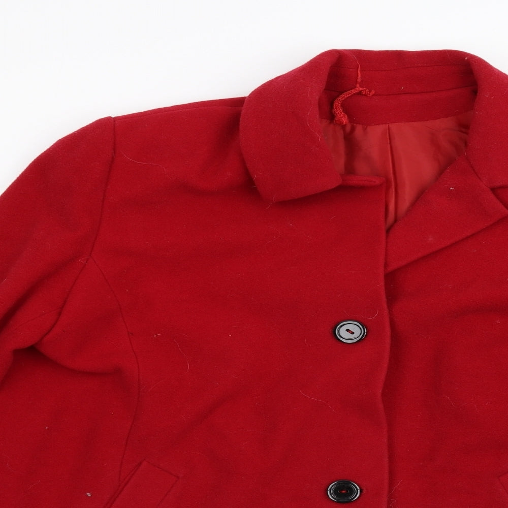 Womens UK Size 16 Kirsten Red Overcoat