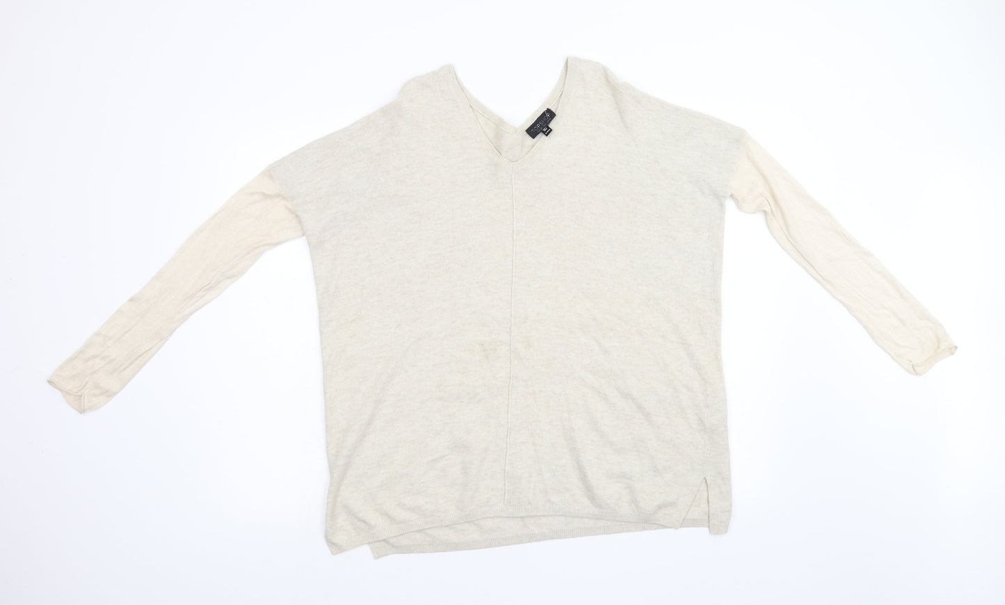 Womens UK Size 10 Topshop Beige Pullover Jumper
