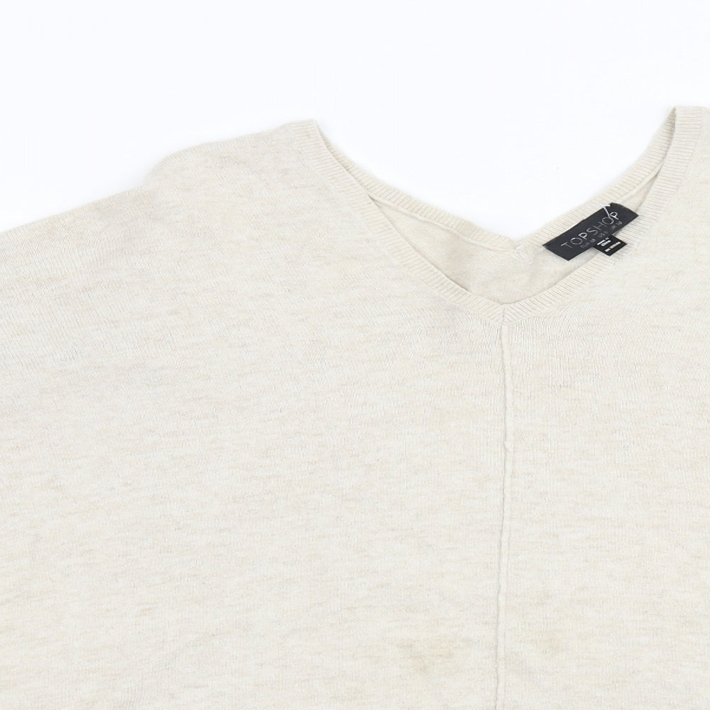 Womens UK Size 10 Topshop Beige Pullover Jumper