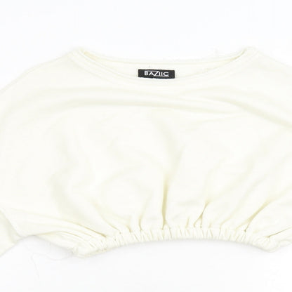 Baziic Womens Ivory   Pullover Sweatshirt One Size