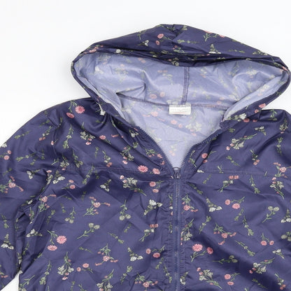 Womens UK Size S Anne De Lancay Blue Anorak Coat