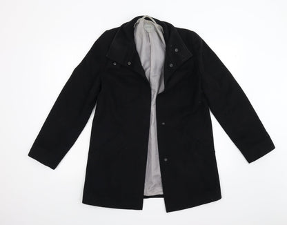 Womens UK Size 8 M&S Black Overcoat