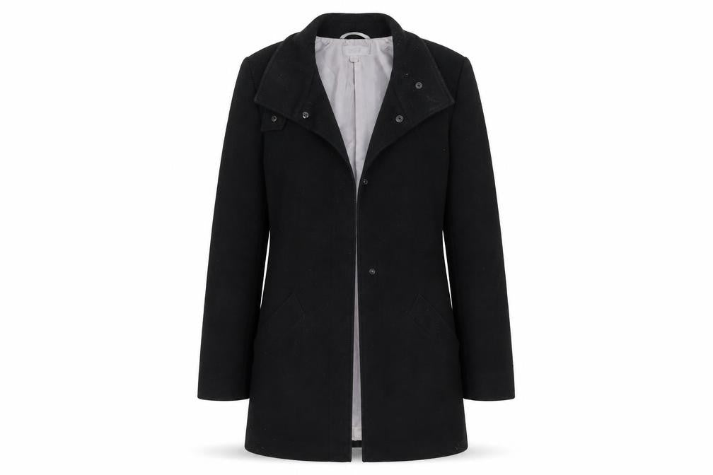 Womens UK Size 8 M&S Black Overcoat