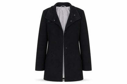 Womens UK Size 8 M&S Black Overcoat