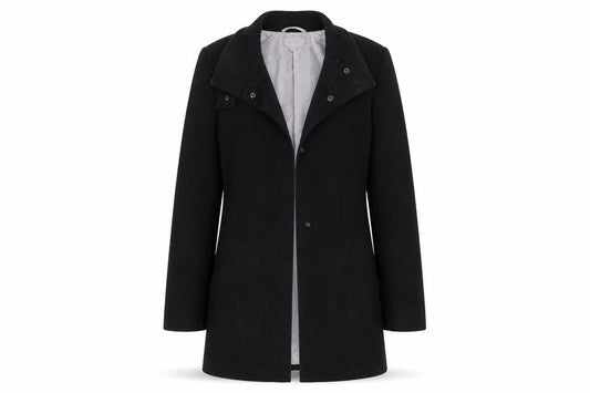 Womens UK Size 8 M&S Black Overcoat