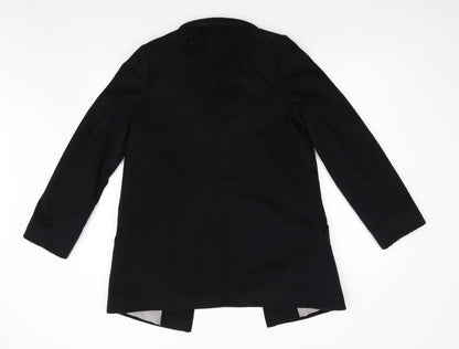 Womens UK Size 8 M&S Black Overcoat