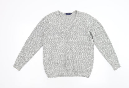 Womens UK Size M Isle Grey Pullover Jumper