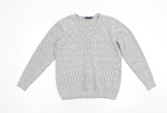 Womens UK Size M Isle Grey Pullover Jumper