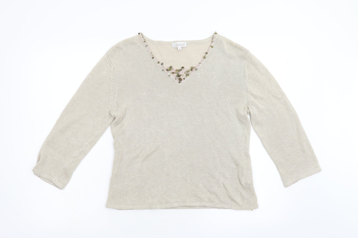 Womens UK Size 14 Lakeland Beige Pullover Jumper