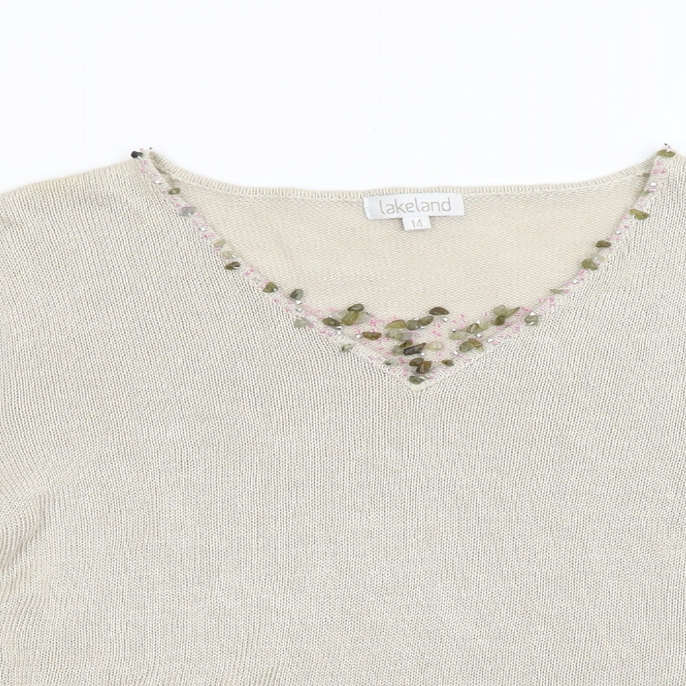 Womens UK Size 14 Lakeland Beige Pullover Jumper