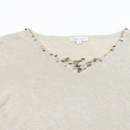 Womens UK Size 14 Lakeland Beige Pullover Jumper