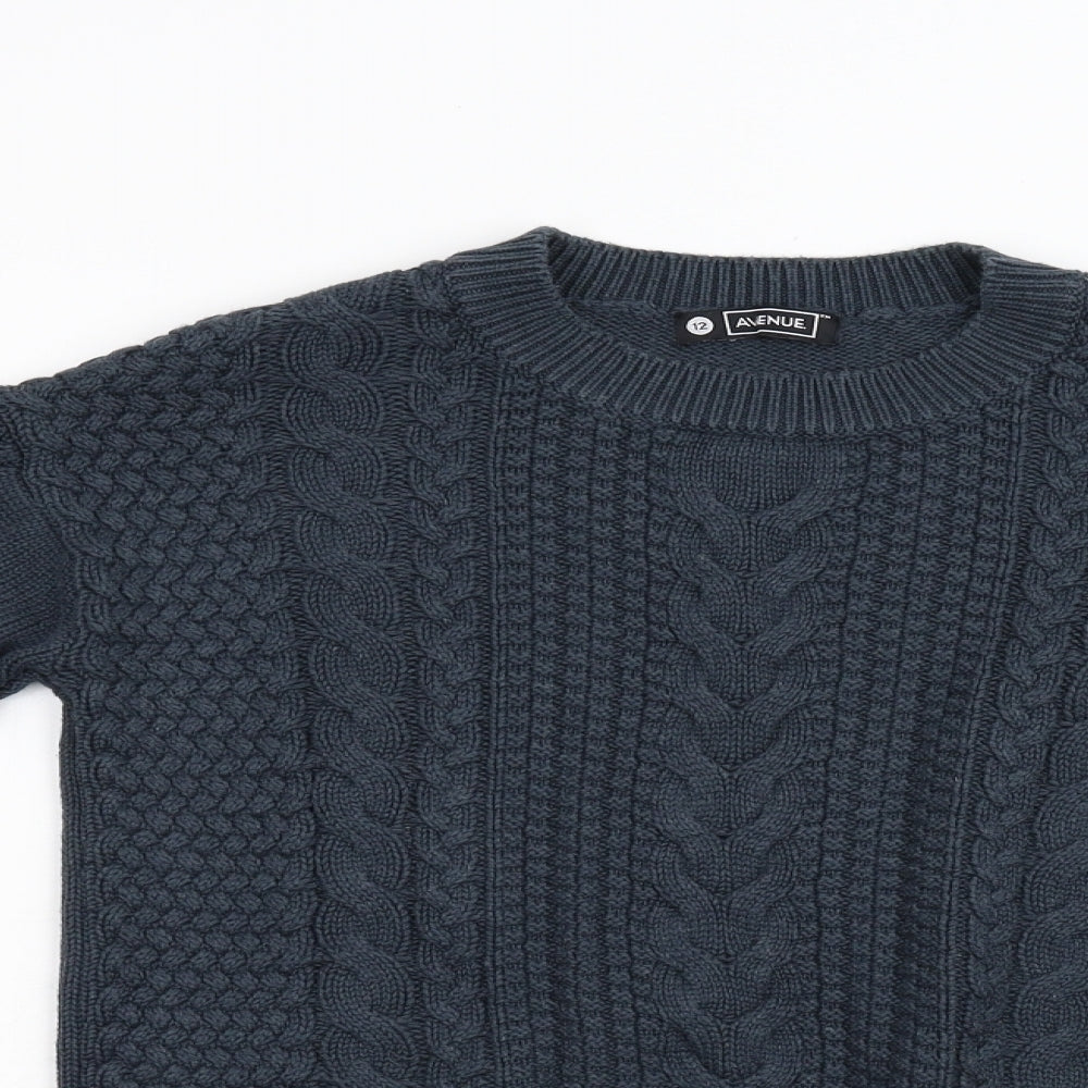 Avenue Womens Green  Knit Pullover Jumper Size 12