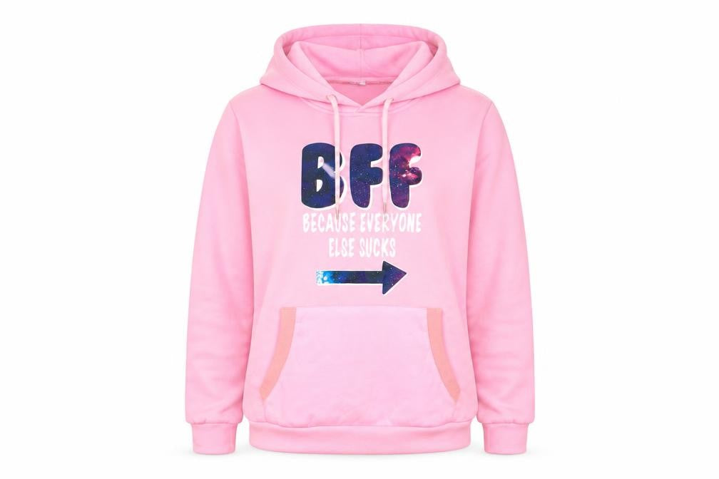 Womens Pink   Pullover Hoodie Size M  - BFF