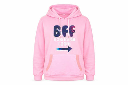 Womens Pink   Pullover Hoodie Size M  - BFF