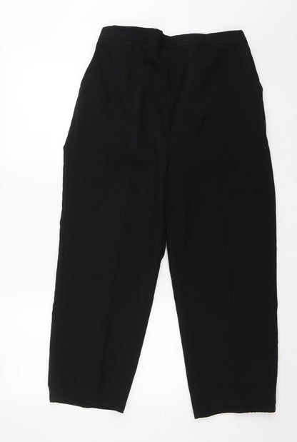 Womens UK Size 18 Preworn Regular Fit Capri Black Trousers