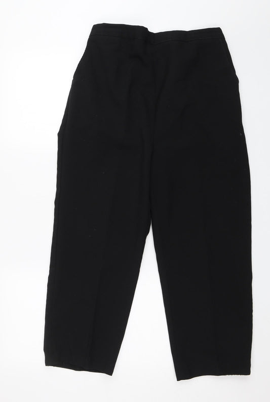 Womens UK Size 18 Preworn Regular Fit Capri Black Trousers