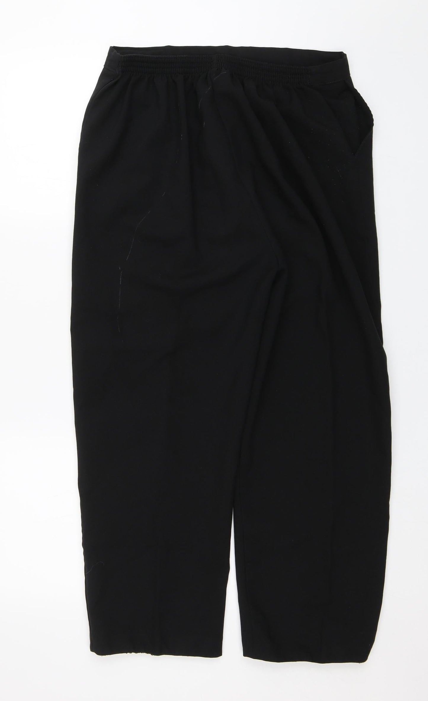 Womens UK Size 18 Preworn Regular Fit Capri Black Trousers