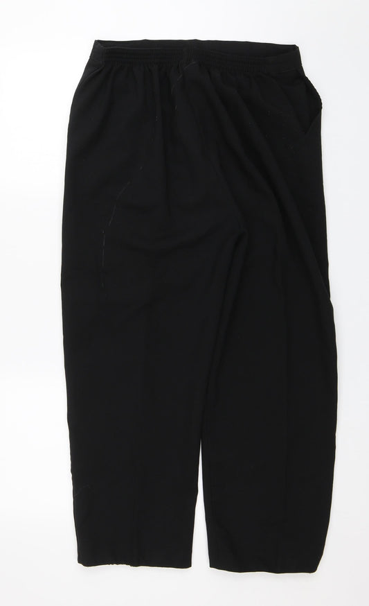 Womens UK Size 18 Preworn Regular Fit Capri Black Trousers
