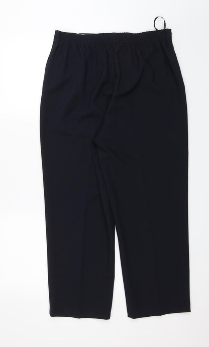 Womens UK Size 14 BM Collection Regular Fit Capri Blue Trousers