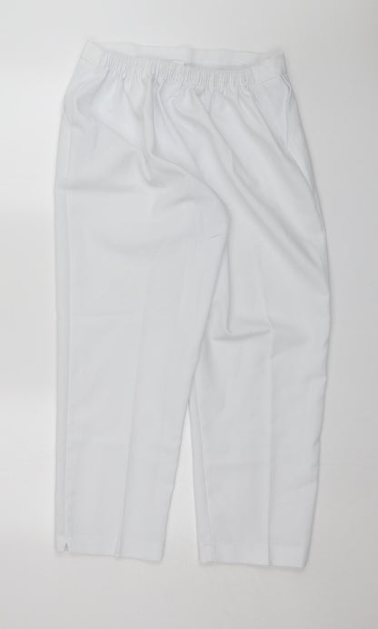 Womens UK Size 18 Emma Collection Regular Fit Capri White Trousers