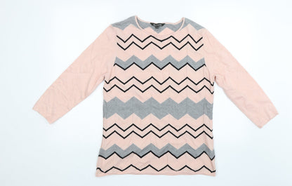Womens UK Size 12 Bonmarché Pink Pullover Jumper