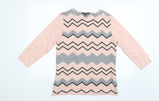 Womens UK Size 12 Bonmarché Pink Pullover Jumper