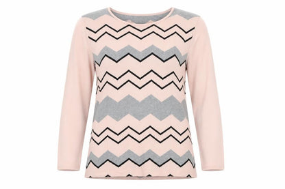 Bonmarché Womens Pink Striped Pullover Jumper Size 12