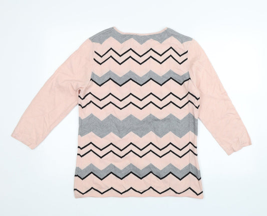 Womens UK Size 12 Bonmarché Pink Pullover Jumper