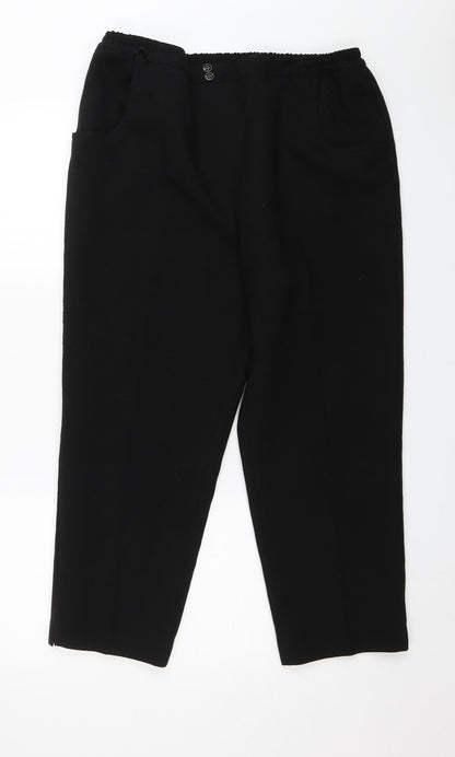 Womens UK Size 18 Special Collection Regular Fit Capri Black Trousers