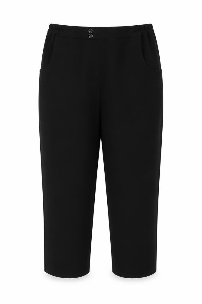 Womens UK Size 18 Special Collection Regular Fit Capri Black Trousers