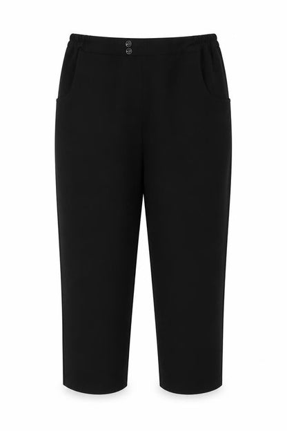 Womens UK Size 18 Special Collection Regular Fit Capri Black Trousers