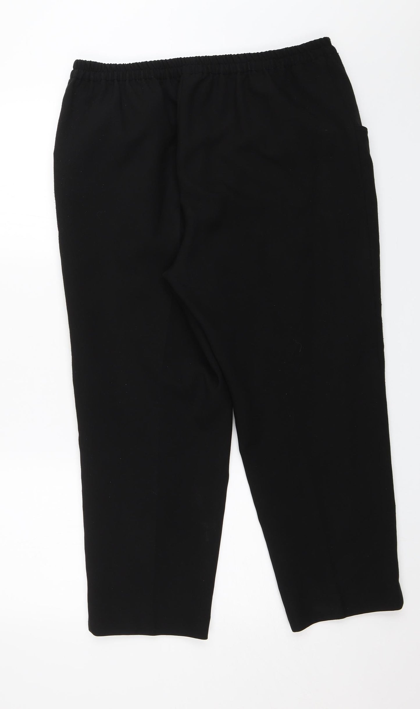 Womens UK Size 18 Special Collection Regular Fit Capri Black Trousers