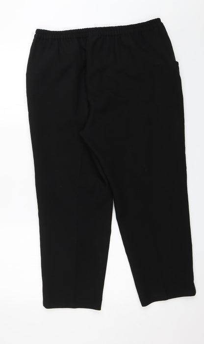 Womens UK Size 18 Special Collection Regular Fit Capri Black Trousers
