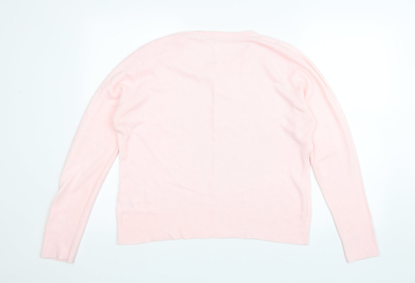 Womens UK Size XL Preworn Pink Pullover Jumper