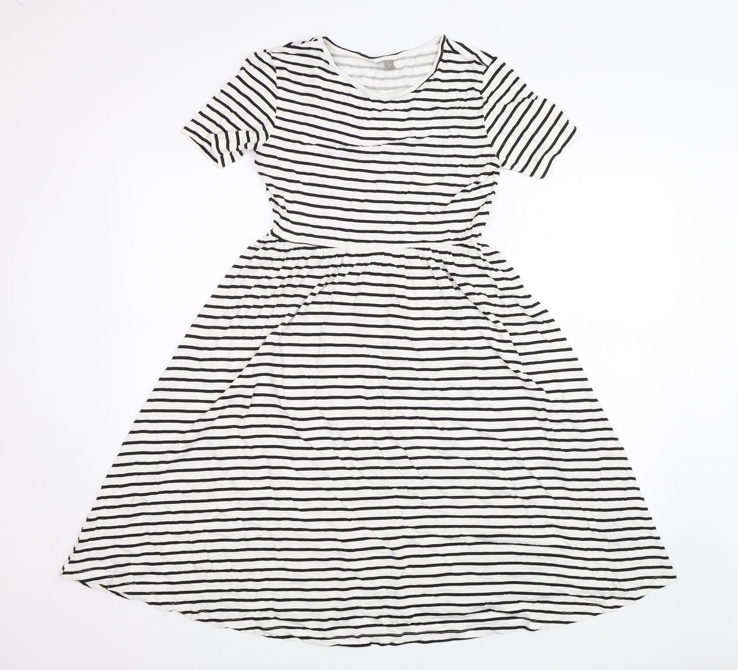 ASOS Womens White Striped  A-Line  Size 8