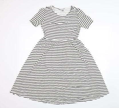 ASOS Womens White Striped  A-Line  Size 8