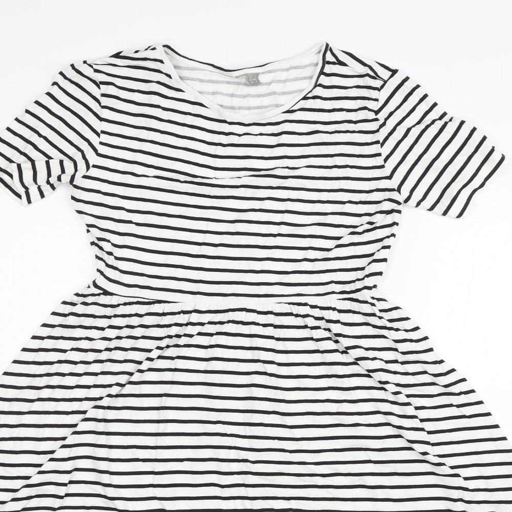 ASOS Womens White Striped  A-Line  Size 8